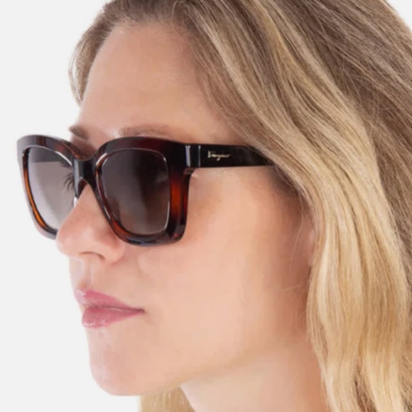 Salvatore Ferragamo Brown Rectangular Ladies Sunglasses main image 2